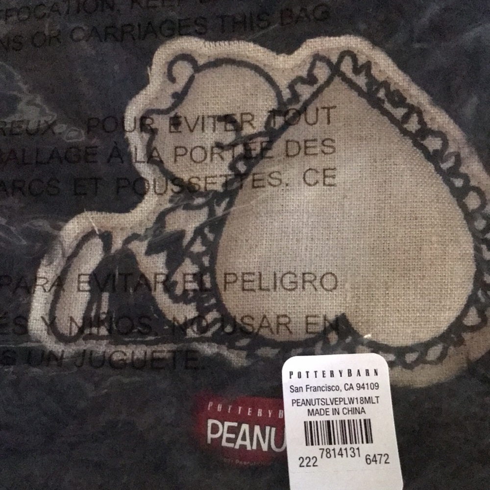 Pottery Barn Peanuts “LOVE” Happy Valentines Charlie Brown Pillow Cover … - Picture 15 of 16